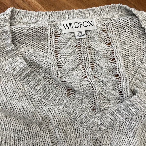 Wild fox xsm crop distressed sweater - Picture 4 of 4